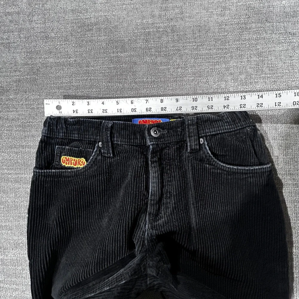Empyre Corduroy Pants Mens 28 Black Good Skate Baggy Wide Wale Straight Leg